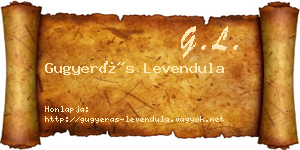 Gugyerás Levendula névjegykártya