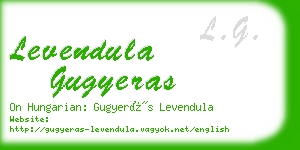levendula gugyeras business card